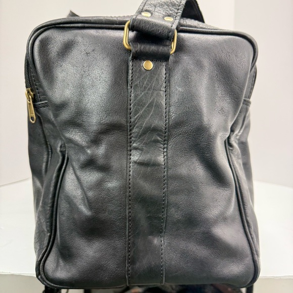 Brantley Gilbert Black Real Buffalo Leather Sherpa Lined Travel Duffle Bag - Picture 6 of 10